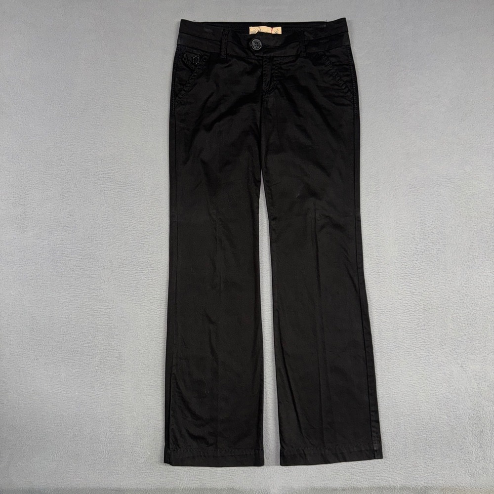 BKE Chino Pants Womens 29 (Fits 32) Black Low Rise Stretch Straight Leg Trousers